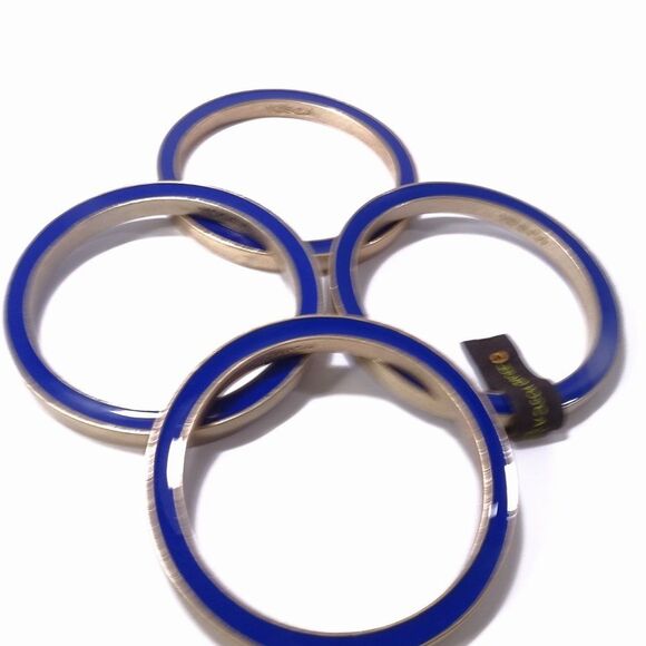 Gerard Yosca Enamel Brass two Way Bangle Bracelet NWOT 150 BLUE BRASS - Picture 15 of 15